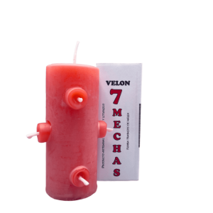 VELÓN 7 MECHAS ROSA